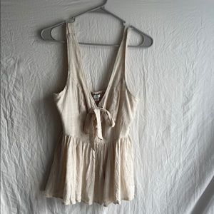 American Eagle Outfitters Cream Peplum Tank